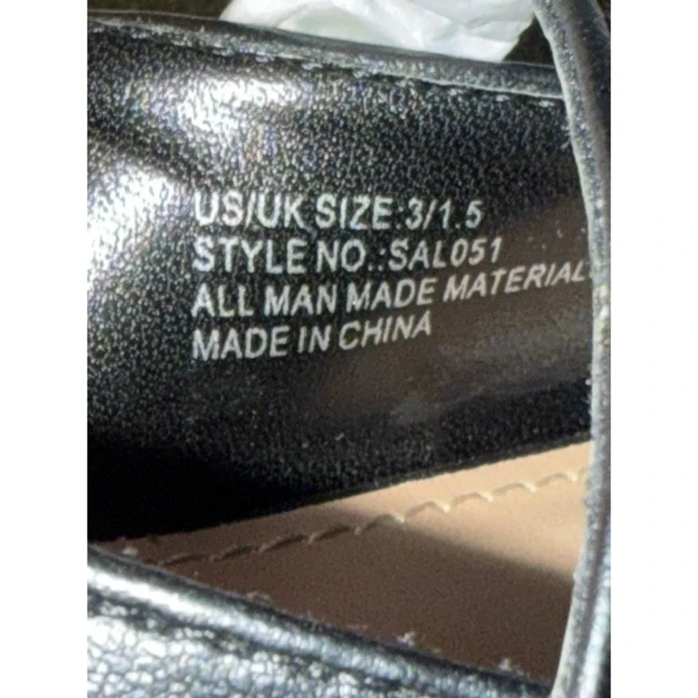 Sam & Libby Girls Black Mary Jane Slingback Block Heel Dress Shoes Size 3 SAL051